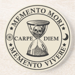 Memento mori vivere getränkeuntersetzer