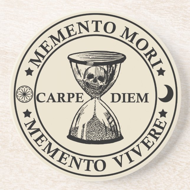 Memento mori vivere getränkeuntersetzer (Vorne)