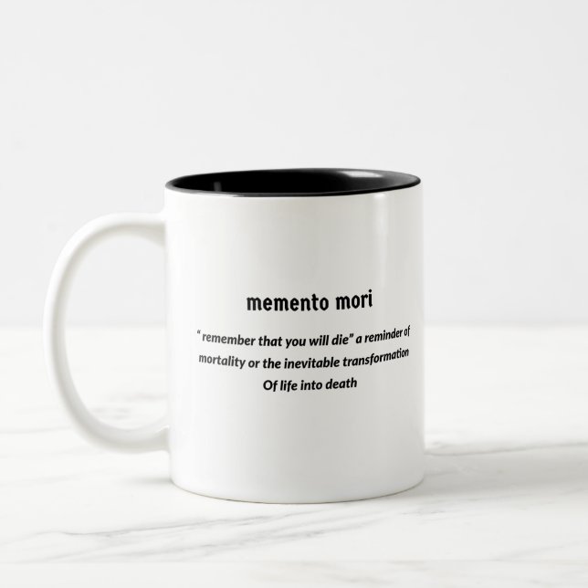 Memento Mori Zweifarbige Tasse (Links)