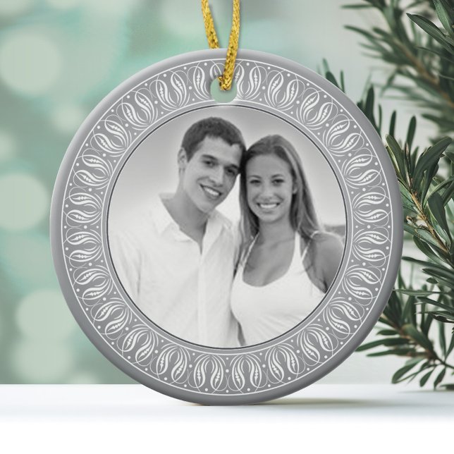 Memento oder Geschenk zum Hochzeitstag Keramikornament (Personalized Photo Ornament)