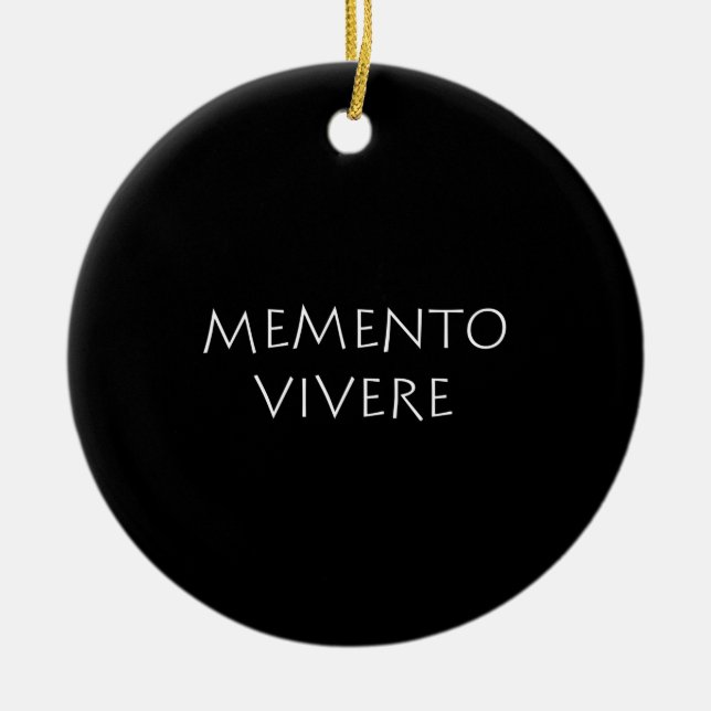Memento vivere keramik ornament (Vorne)