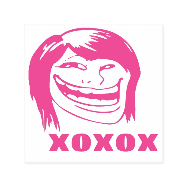 Memes Le Me XOXO Woman Troll Pink Funny Briefmarke Permastempel (Design)