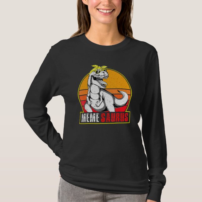 Memesaurus Rex Dinosaur Meme Saurus Familie Matchi T-Shirt (Vorderseite)