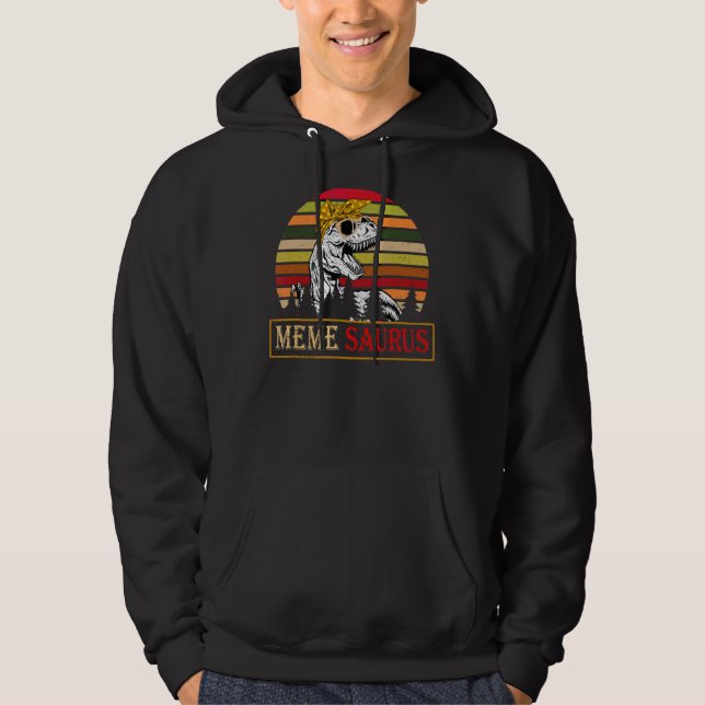 Memesaurus Rex Dinosaur Meme Saurus Familienmütter Hoodie (Vorderseite)