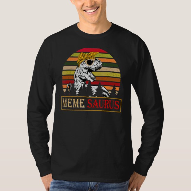 Memesaurus Rex Dinosaur Meme Saurus Familienmütter T-Shirt (Vorderseite)