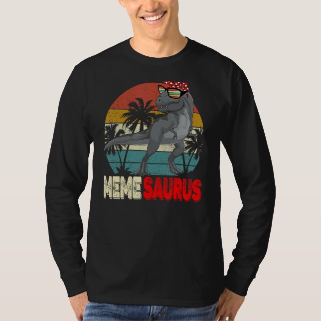 Memesaurus Rex Dinosaurier Meme Saurus Mother's Fa T-Shirt (Vorderseite)