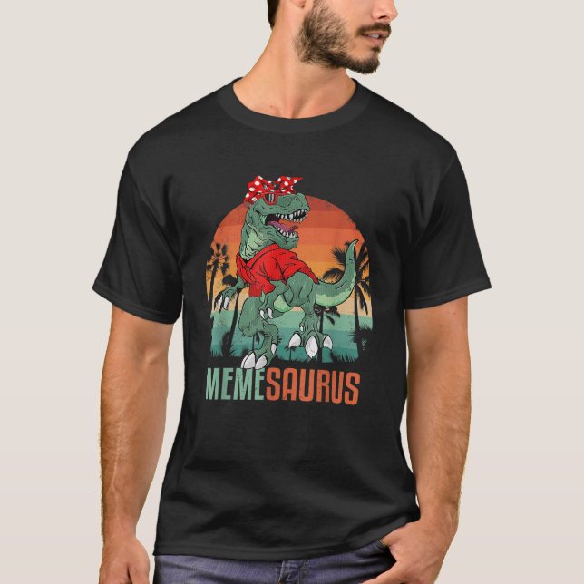 Memesaurus T Rex Meme Saurus Dinosaur Wearing Sung T-Shirt (Vorderseite)