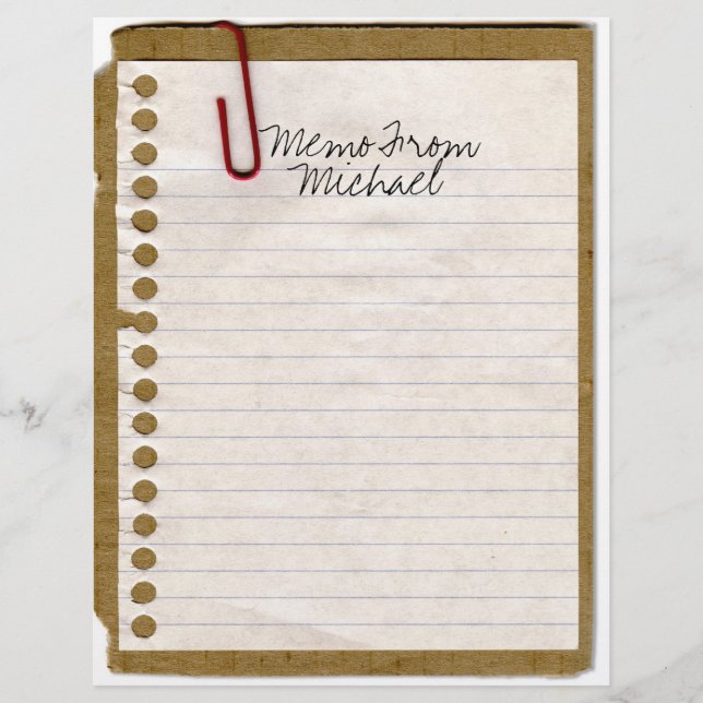 Memo From... Papier für benutzerdefinierte Letterk (Vorderseite)