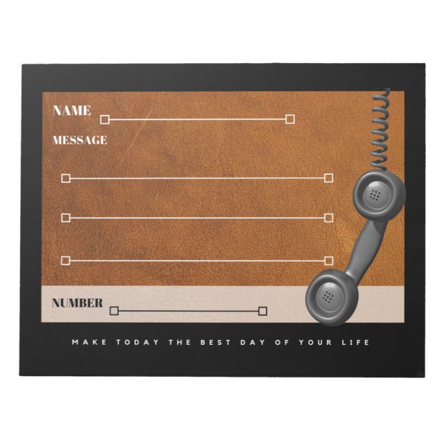 Memo-Pads für den Bereich "Telefonnachricht" Notizblock (Vorderseite)