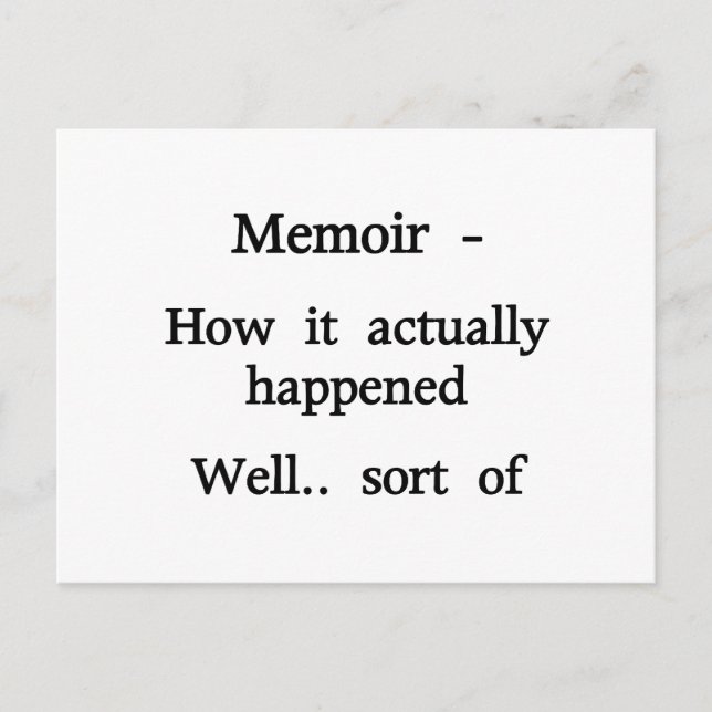Memoir Wie es passiert ist Postkarte (Vorderseite)