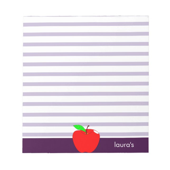 Memopad Personalisierter Apple-Lehrer Notizblock (Vorderseite)