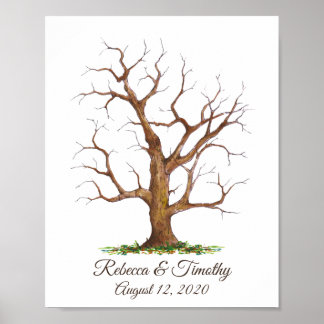 Memorable Wedding Fingerprint Tree GuestBook Poster