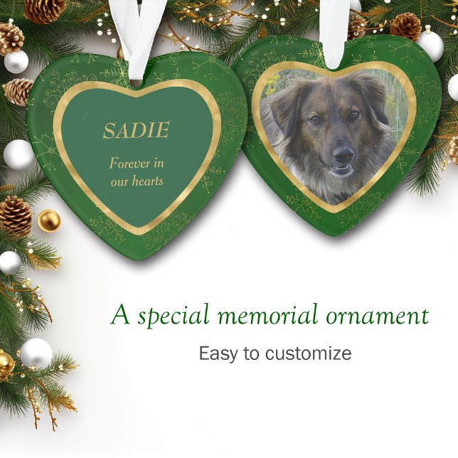 Memorandum für Green Gold Frame Snowflake Pet Ornament (Von Creator hochgeladen)