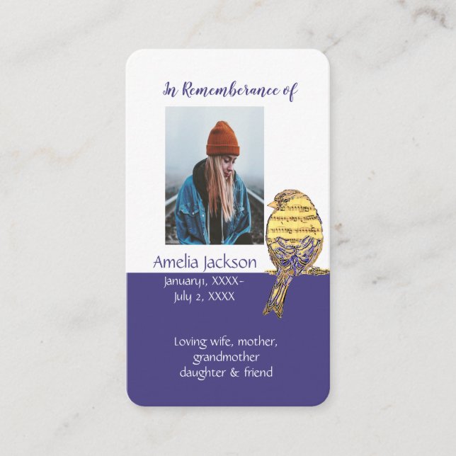 Memorandum Memory Card Christlich Song Bird Visitenkarte (Vorderseite)