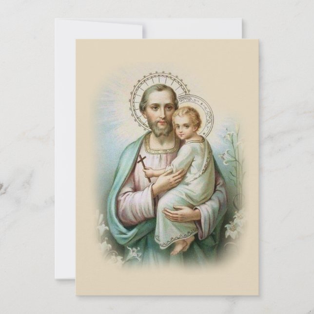 Memorare Gebet St. Joseph & Jesus Gebetskarte (Vorderseite)