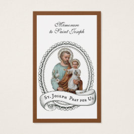 Memorare Gebet St. Joseph & Jesus Heilige Karte