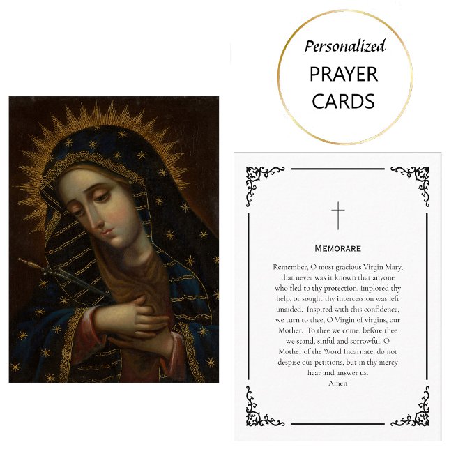Memorare Virgin Mary Prayer Card                   Platzkarte (Von Creator hochgeladen)