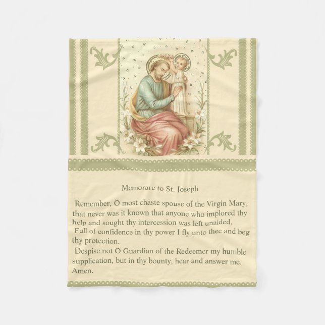 Memorare von St Joseph Fleecedecke (Vorderseite)