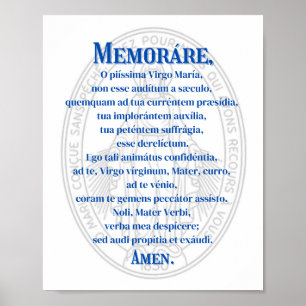 Memorare (Wunderbare Medaille) drucken Poster