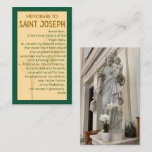Memorare zu St Joseph Gebet Cards