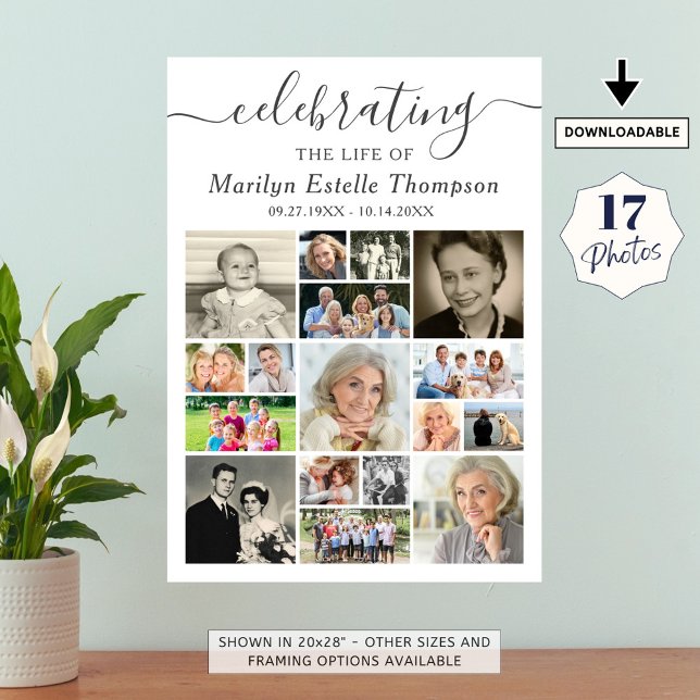 Memorial 17 Foto Collage Script feiert Leben Poster (Von Creator hochgeladen)