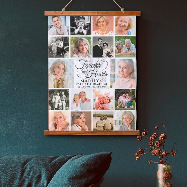 Memorial 18 Fotomaterial Forever in unseren Herzen Wandteppich Mit Holzrahmen (Von Creator hochgeladen)