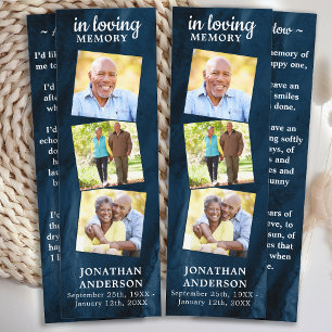 Memorial 3 Foto Blue Beerdigung Gebet 2 Lesezeiche