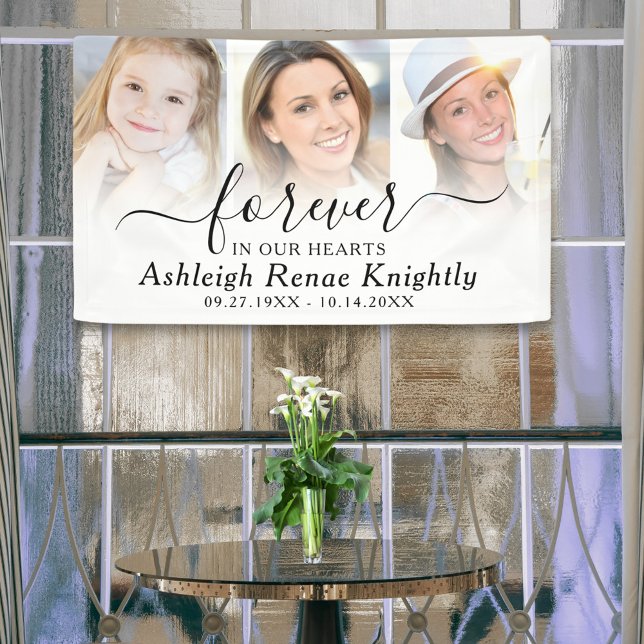 Memorial 3 Fotos für immer in unserem Herz-Skript Banner (Von Creator hochgeladen)