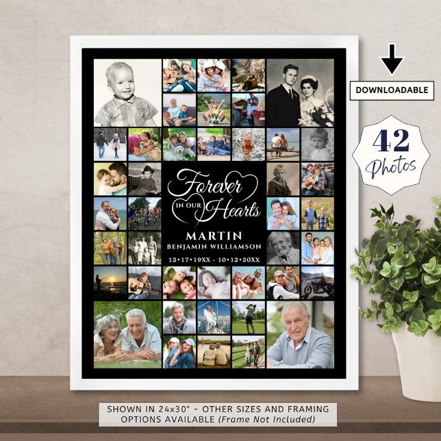 Memorial 42 Foto Collage FOREVER IN UNSEREM HERZEN Poster (Von Creator hochgeladen)