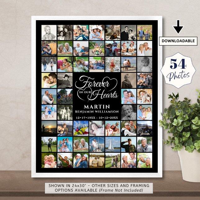 Memorial 54 FotoCollage für immer in unseren Herze Poster (Von Creator hochgeladen)