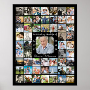 Memorial 55 FEIERT DAS LEBEN DER FotoCollage Poster