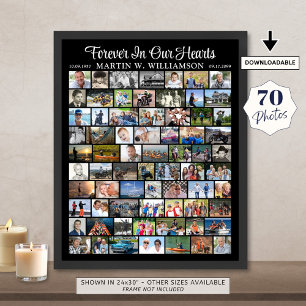 Memorial 70 FotoCollage Einfach benutzerdefiniert Poster