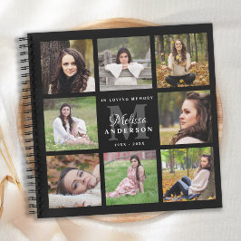 Memorial 8 Photo Personalized Funeral Guest Book Notizbuch