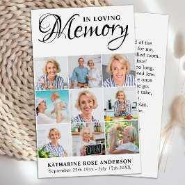 Memorial 9 Foto Collage Beerdigungskarten