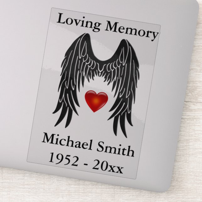 Memorial Angel Wings Vinyl Car Decal Fenster Aufkleber (Detail)