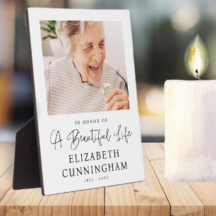 Memorial Beautiful Life Modernes Elegantes Foto Fotoplatte
