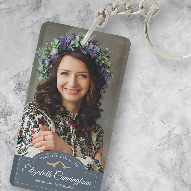 Memorial Beerdigung Monogram Classic Foto Keepake Schlüsselanhänger (Von Creator hochgeladen)