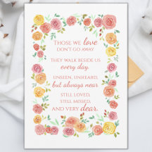 Memorial Beileid Gedicht mit Rose Framework