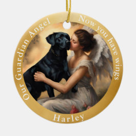 Memorial Black Lab Angel Art Custom Keramik Ornament