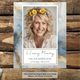 Memorial Blue and Gold Foto Begräbnisposte Poster