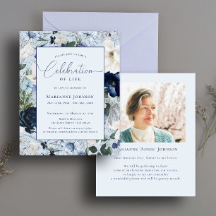 Memorial Blue Floral Feier des Lebens