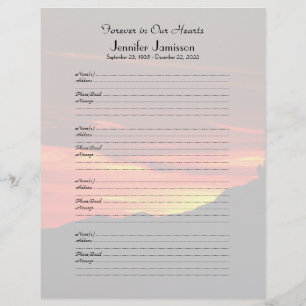 Memorial Book Filler Anmeldung Seite Kolob Sunset
