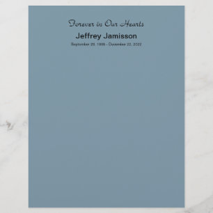 Memorial Book Filler Pages, Blue Gray
