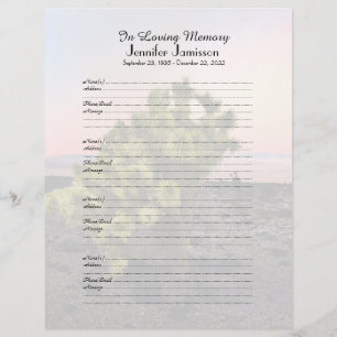 Memorial Book Filler Sign-In Seite Joshua Tree