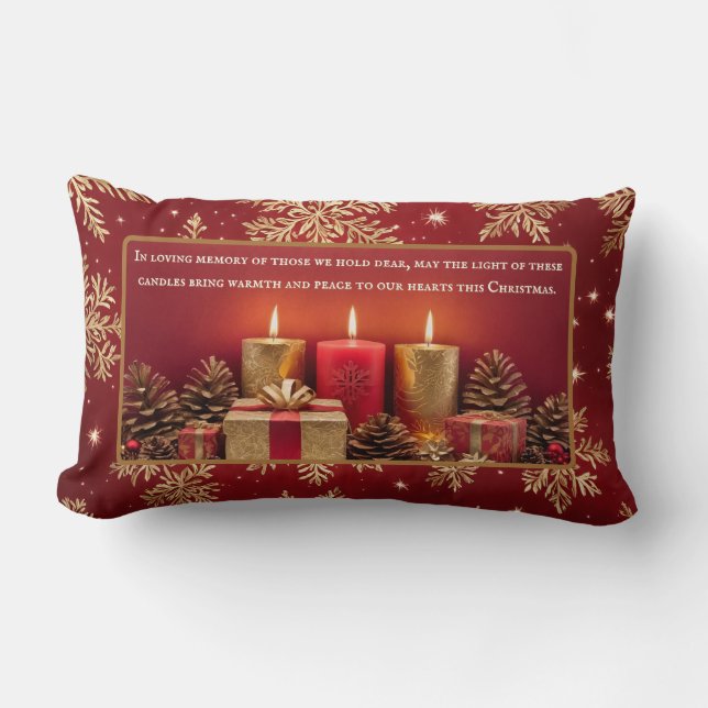Memorial Candle Christmas Throw Kissen (Vorderseite)