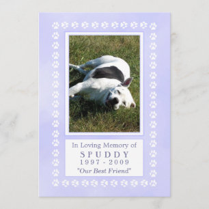 Memorial Card 12x18 - Himmlische blaue Pawprints Einladung