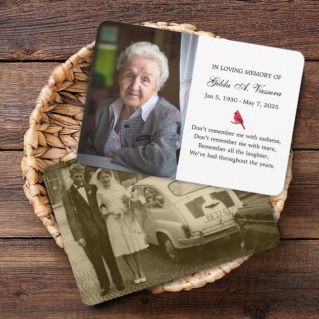 Memorial Card 2 Foto Kardinal (Memorial Card 2 Photo Cardinal)