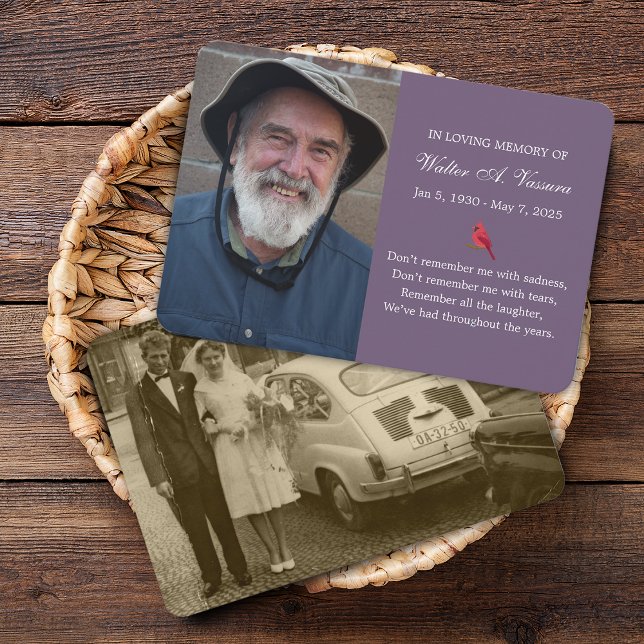 Memorial Card 2 Foto Kardinal (Memorial Card 2 Photo Cardinal)