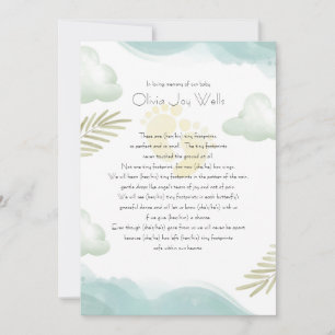 Memorial Card für Babyfußabzüge Ankündigung