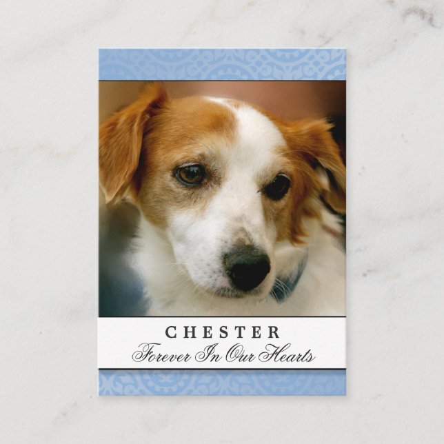 Memorial Card Light Blue Contents Gedicht Visitenkarte (Vorderseite)